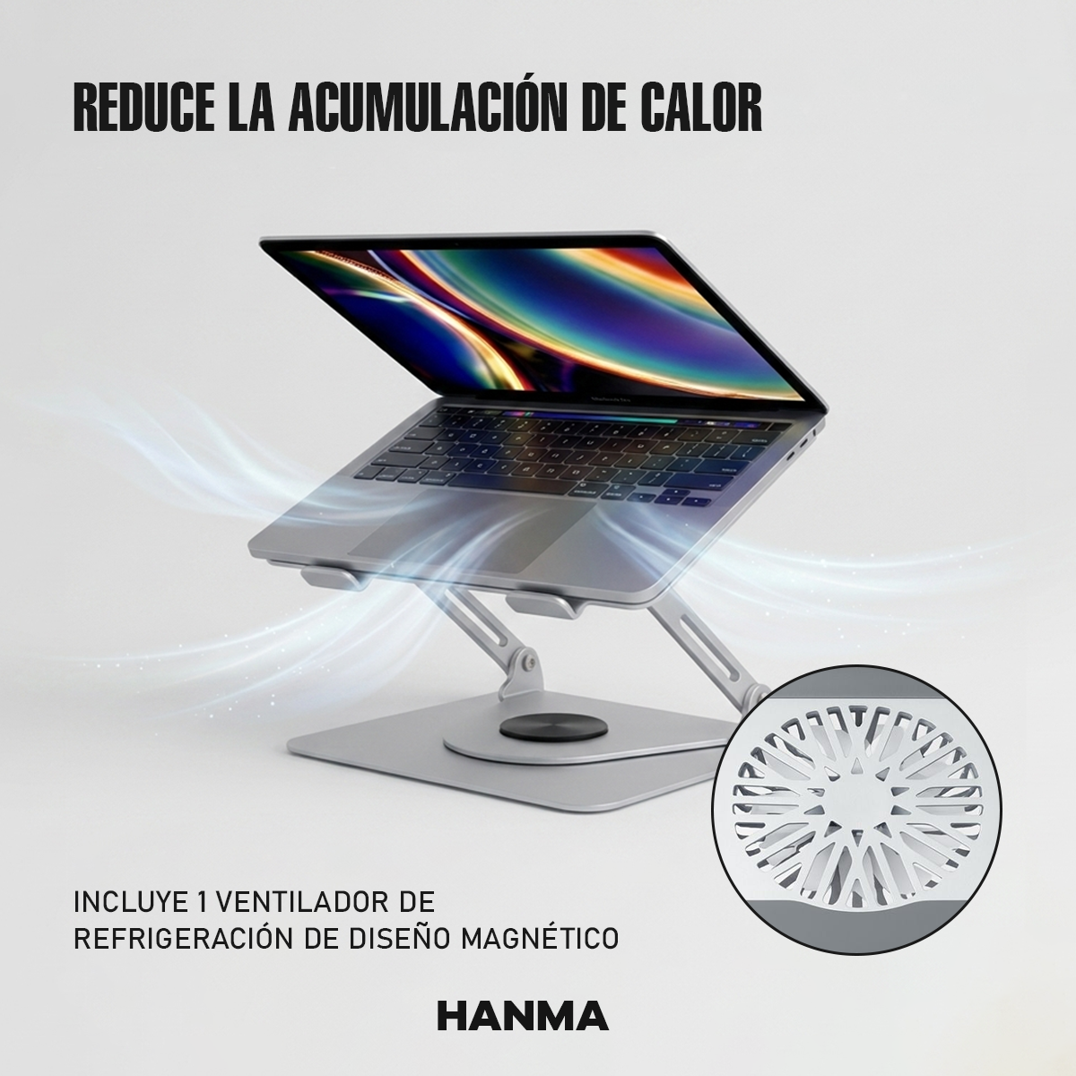 Soporte Laptop 360° Ventilador Plegable