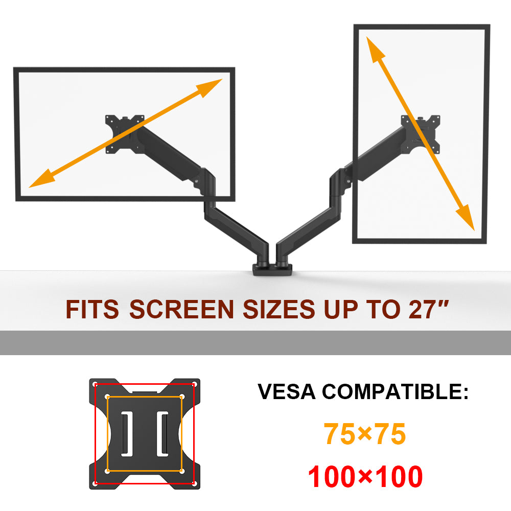 Soporte Para 2 Monitores Ergonómico 10 A 32 Pulgadas