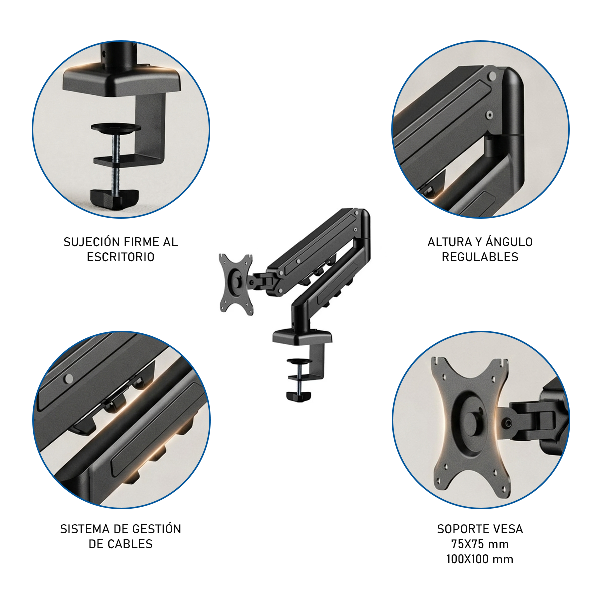 Soporte Monitor Ergonómico Flexispot 17 A 32 Pulgadas