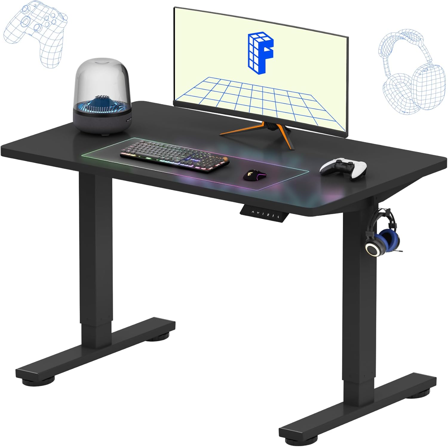 Escritorio Electrico Flexispot EN1 Regulable Negro