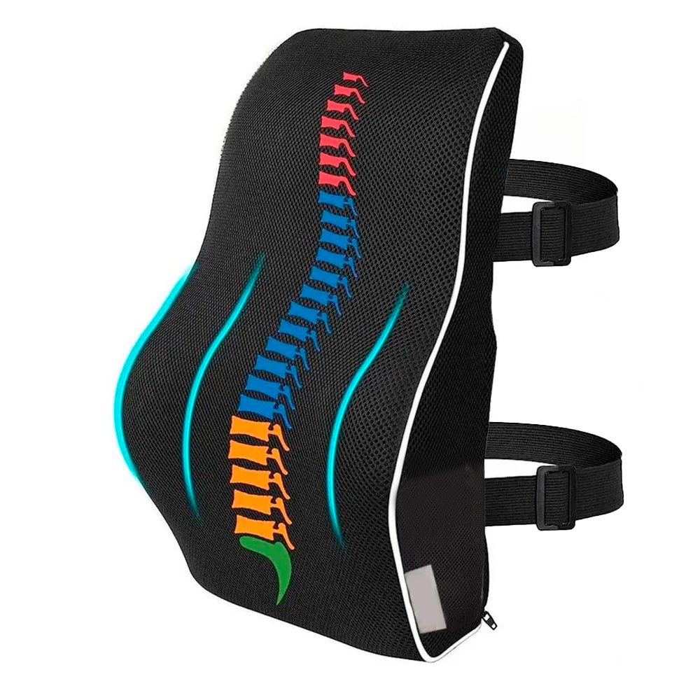 Cojín Respaldar Lumbar Premium Ortopédico Gel + Funda