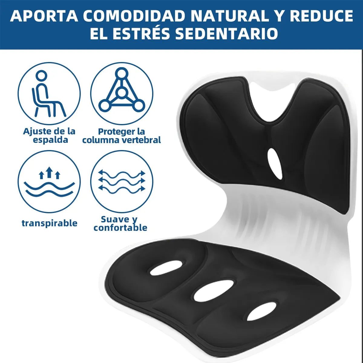 Soporte Ergonomica para Espalda Baja Lumbar Rosa