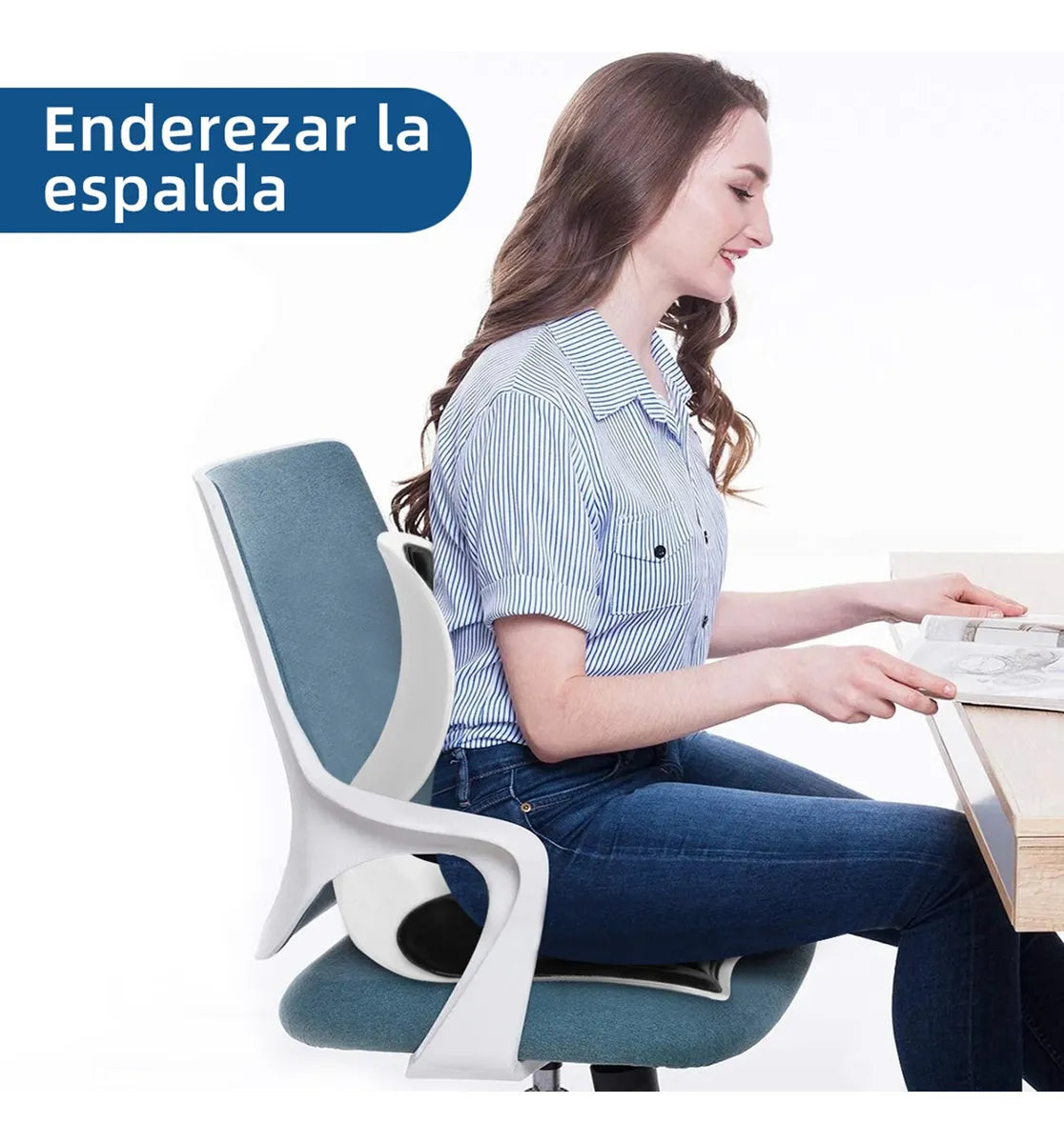 Soporte Ergonomica para Espalda Baja Lumbar Rosa