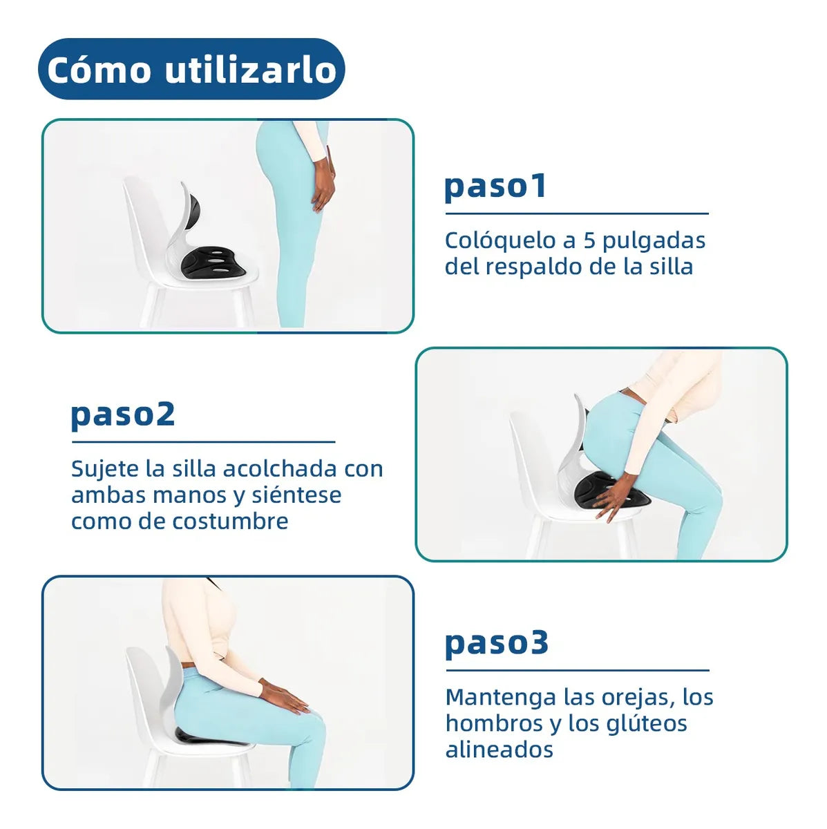 Soporte Ergonomica para Espalda Baja Lumbar Rosa